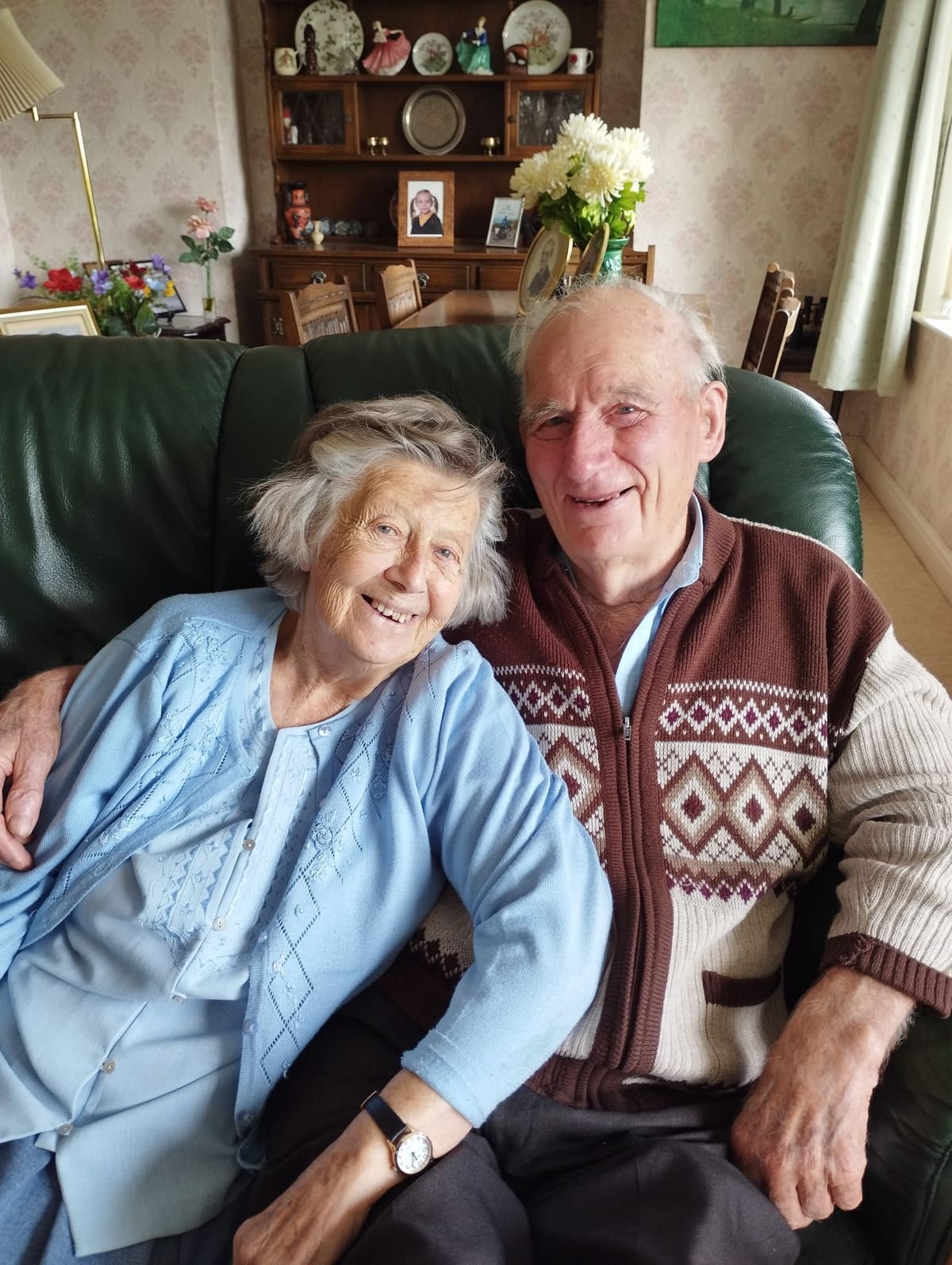 A Nuneaton couple sitting together ahead of their 73rd wedding anniversary